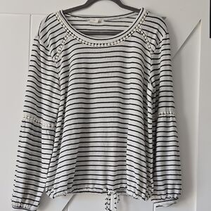Maurices Black and White Striped Sweatshirt